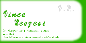 vince meszesi business card